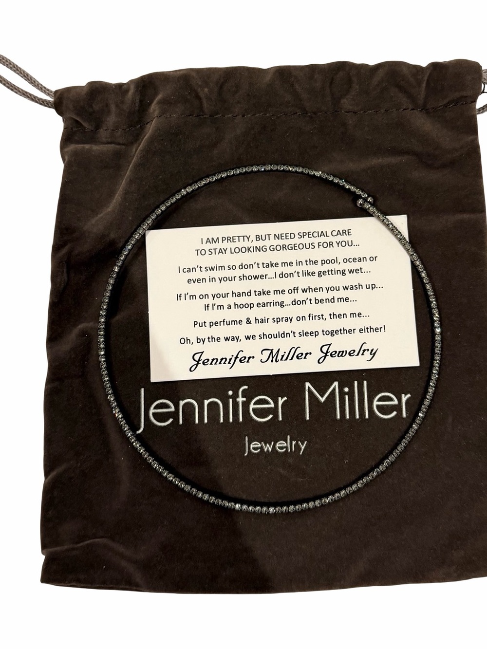 Jennifer Miller Women's Black Crystal Choker Necklace